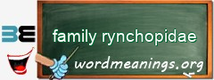 WordMeaning blackboard for family rynchopidae